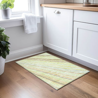 Piper Looms Chantille Stripes ACN981 Aloe Machine Washable Area Rug Scatter Lifestyle Image Feature