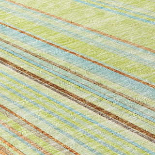 Piper Looms Chantille Stripes ACN981 Aloe Machine Washable Area Rug Swatch Image