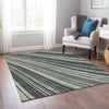 Piper Looms Chantille Stripes ACN981 Black Machine Washable Area Rug Lifestyle Image Feature