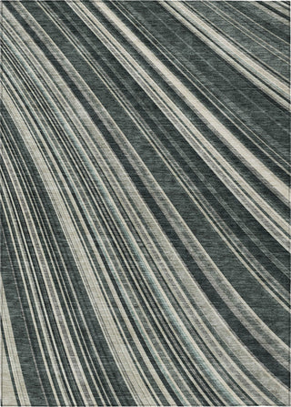Piper Looms Chantille Stripes ACN981 Black Machine Washable Area Rug main image