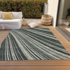 Piper Looms Chantille Stripes ACN981 Black Machine Washable Area Rug Outdoor Lifestyle Image Feature