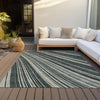Piper Looms Chantille Stripes ACN981 Black Machine Washable Area Rug Outdoor Lifestyle Image Feature
