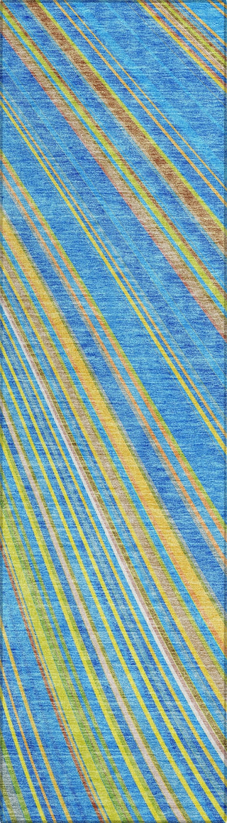 Piper Looms Chantille Stripes ACN981 Denim Machine Washable Area Rug Runner Main Image