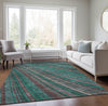 Piper Looms Chantille Stripes ACN981 Emerald Machine Washable Area Rug Lifestyle Image Feature