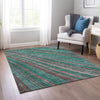 Piper Looms Chantille Stripes ACN981 Emerald Machine Washable Area Rug Lifestyle Image Feature