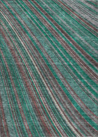 Piper Looms Chantille Stripes ACN981 Emerald Machine Washable Area Rug main image
