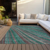 Piper Looms Chantille Stripes ACN981 Emerald Machine Washable Area Rug Outdoor Lifestyle Image Feature