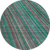 Piper Looms Chantille Stripes ACN981 Emerald Machine Washable Area Rug Round Main Image