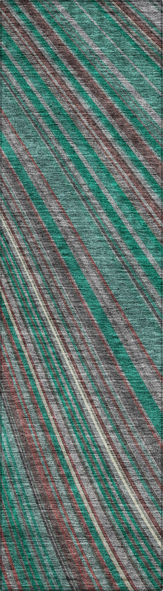 Piper Looms Chantille Stripes ACN981 Emerald Machine Washable Area Rug Runner Main Image