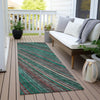 Piper Looms Chantille Stripes ACN981 Emerald Machine Washable Area Rug Runner Outdoor Lifestyle Image Feature