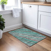 Piper Looms Chantille Stripes ACN981 Emerald Machine Washable Area Rug Scatter Lifestyle Image Feature