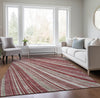 Piper Looms Chantille Stripes ACN981 Garnet Machine Washable Area Rug Lifestyle Image Feature