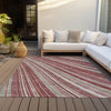 Piper Looms Chantille Stripes ACN981 Garnet Machine Washable Area Rug Outdoor Lifestyle Image Feature
