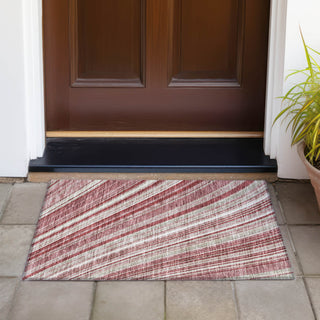 Piper Looms Chantille Stripes ACN981 Garnet Machine Washable Area Rug Scatter Outdoor Lifestyle Image Feature