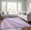 Piper Looms Chantille Stripes ACN981 Lavender Machine Washable Area Rug Lifestyle Image Feature