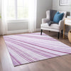 Piper Looms Chantille Stripes ACN981 Lavender Machine Washable Area Rug Lifestyle Image Feature