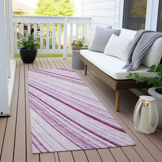 Piper Looms Chantille Stripes ACN981 Lavender Machine Washable Area Rug Runner Outdoor Lifestyle Image Feature