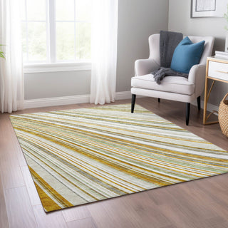Piper Looms Chantille Stripes ACN981 Linen Machine Washable Area Rug Lifestyle Image Feature