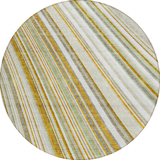 Piper Looms Chantille Stripes ACN981 Linen Machine Washable Area Rug Round Main Image