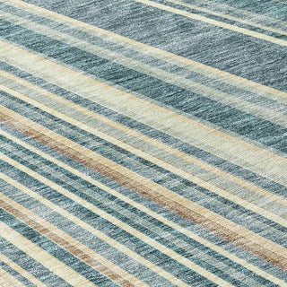 Piper Looms Chantille Stripes ACN981 Sky Machine Washable Area Rug Swatch Image
