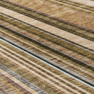 Piper Looms Chantille Stripes ACN981 Taupe Machine Washable Area Rug Swatch Image