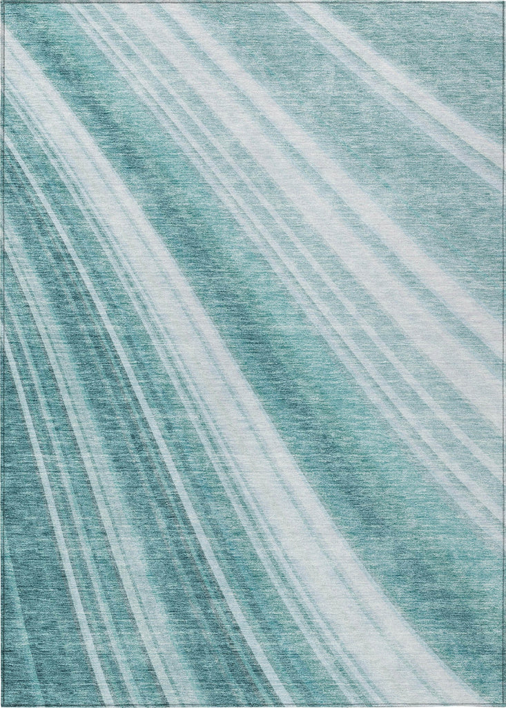 Piper Looms Chantille Stripes ACN981 Teal Machine Washable Area Rug main image