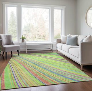 Piper Looms Chantille Stripes ACN981 Yellow Machine Washable Area Rug Lifestyle Image Feature
