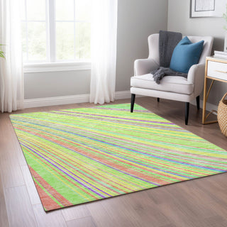 Piper Looms Chantille Stripes ACN981 Yellow Machine Washable Area Rug Lifestyle Image Feature