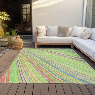 Piper Looms Chantille Stripes ACN981 Yellow Machine Washable Area Rug Outdoor Lifestyle Image Feature