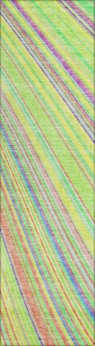 Piper Looms Chantille Stripes ACN981 Yellow Machine Washable Area Rug Runner Main Image