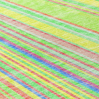 Piper Looms Chantille Stripes ACN981 Yellow Machine Washable Area Rug Swatch Image