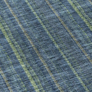 Piper Looms Chantille Stripes ACN982 Blue Machine Washable Area Rug Swatch Image