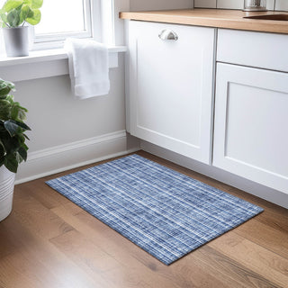 Piper Looms Chantille Stripes ACN982 Denim Machine Washable Area Rug Scatter Lifestyle Image Feature