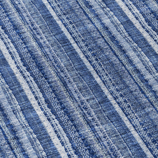 Piper Looms Chantille Stripes ACN982 Denim Machine Washable Area Rug Swatch Image