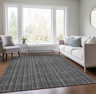 Piper Looms Chantille Stripes ACN982 Gray Machine Washable Area Rug Lifestyle Image Feature