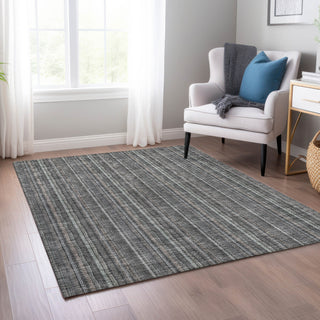 Piper Looms Chantille Stripes ACN982 Gray Machine Washable Area Rug Lifestyle Image Feature