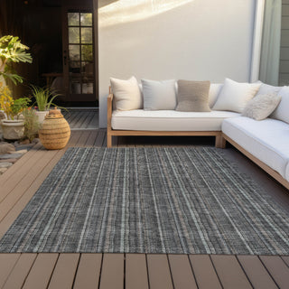 Piper Looms Chantille Stripes ACN982 Gray Machine Washable Area Rug Outdoor Lifestyle Image Feature