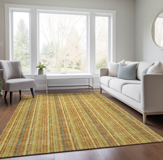 Piper Looms Chantille Stripes ACN982 Honey Machine Washable Area Rug Lifestyle Image Feature