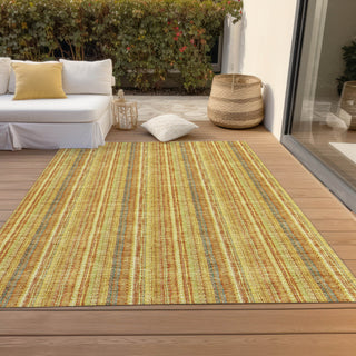 Piper Looms Chantille Stripes ACN982 Honey Machine Washable Area Rug Outdoor Lifestyle Image Feature