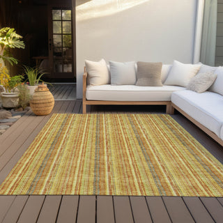 Piper Looms Chantille Stripes ACN982 Honey Machine Washable Area Rug Outdoor Lifestyle Image Feature