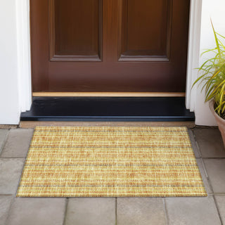 Piper Looms Chantille Stripes ACN982 Honey Machine Washable Area Rug Scatter Outdoor Lifestyle Image Feature