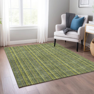 Piper Looms Chantille Stripes ACN982 Olive Machine Washable Area Rug Lifestyle Image Feature