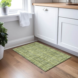 Piper Looms Chantille Stripes ACN982 Olive Machine Washable Area Rug Scatter Lifestyle Image Feature