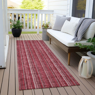 Piper Looms Chantille Stripes ACN982 Pink Machine Washable Area Rug Runner Outdoor Lifestyle Image Feature