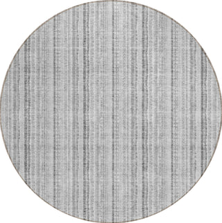 Piper Looms Chantille Stripes ACN982 Silver Machine Washable Area Rug Round Main Image