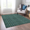 Piper Looms Chantille Stripes ACN982 Teal Machine Washable Area Rug Lifestyle Image Feature