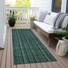 Piper Looms Chantille Stripes ACN982 Teal Machine Washable Area Rug Runner Outdoor Lifestyle Image Feature