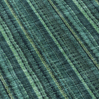 Piper Looms Chantille Stripes ACN982 Teal Machine Washable Area Rug Swatch Image