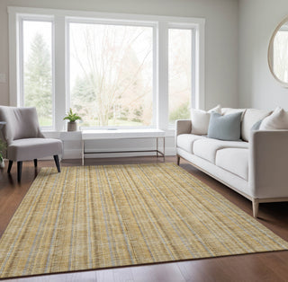 Piper Looms Chantille Stripes ACN982 Wheat Machine Washable Area Rug Lifestyle Image Feature