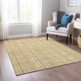 Piper Looms Chantille Stripes ACN982 Wheat Machine Washable Area Rug Lifestyle Image Feature